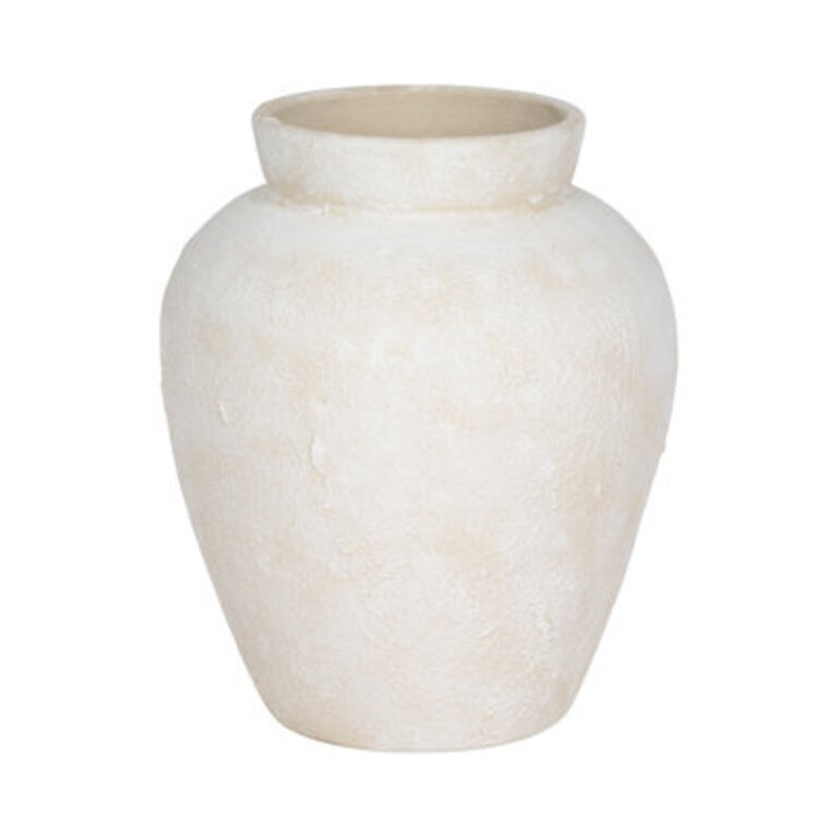 Todrick 11-Inch Ivory Textured Terracotta Vase