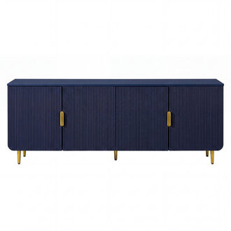Maali 67 Fluted Modern TV Stand with Storage Cabinet Mid Century Wood TV Media Console