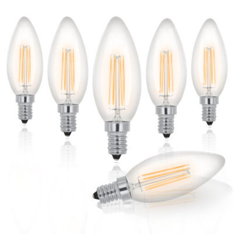 4 Watt 40 Watt Equivalent B10 LED Dimmable Light Bulb Warm White Base E12Candelabra Base