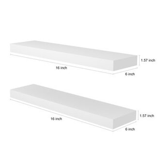 2 Piece Solid Wood Floating Shelf