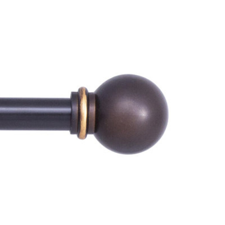 Camptown Wayfair Basics Ball End Single Curtain Rod 28-48 or 48-86 Adjustable Length 58 Dia Steel