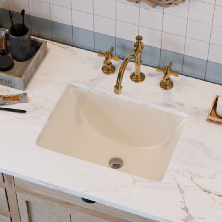 DeerValley Ursa Undermount Bathroom Sink 18 X 13 Rectangular Vitreous China with Overflow