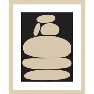 Zen River Rocks Black And Tan  by The Creative Bunch Studio