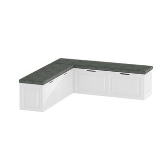 Efrayim Cushioned L-Shaped Corner Storage Entryway Bench