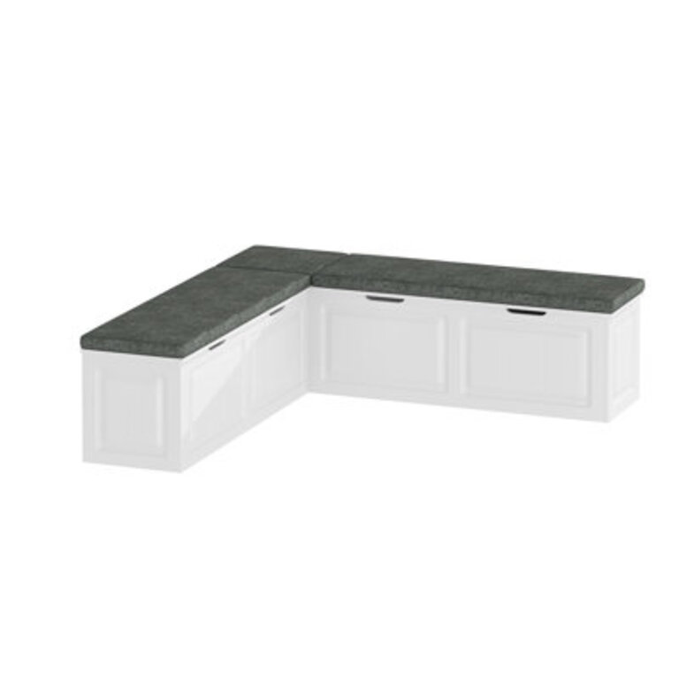 Efrayim Cushioned L-Shaped Corner Storage Entryway Bench