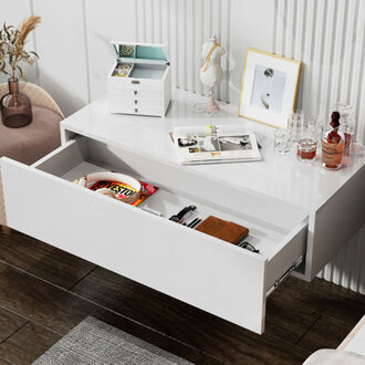 Floating Nightstand with Drawer for Bedroom