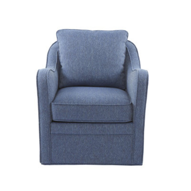 Melby Upholstered 360Swivel Armchair with Curved Slope Arms  Removable Cushion