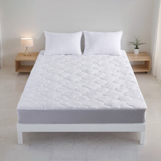 White Fitted Quilted Mattress Pad Deep Pocket Mattress Protector