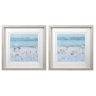 Sea Glass Sandbar  by Grace Feyock 2 - Pieces Painting Print