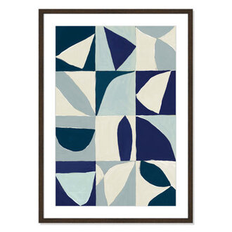 Hestia Yellow Mayan I Blue Version By Isabelle Z - Framed Art w 4 Ply Matboard