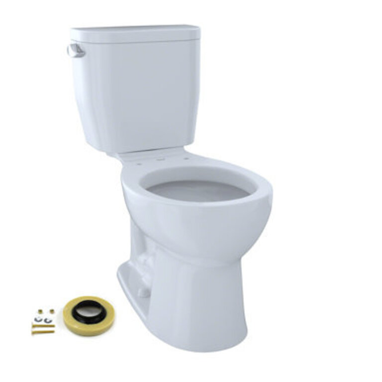 TOTO Entrada Two-Piece Round 128 GPF Universal Height Toilet Cotton White