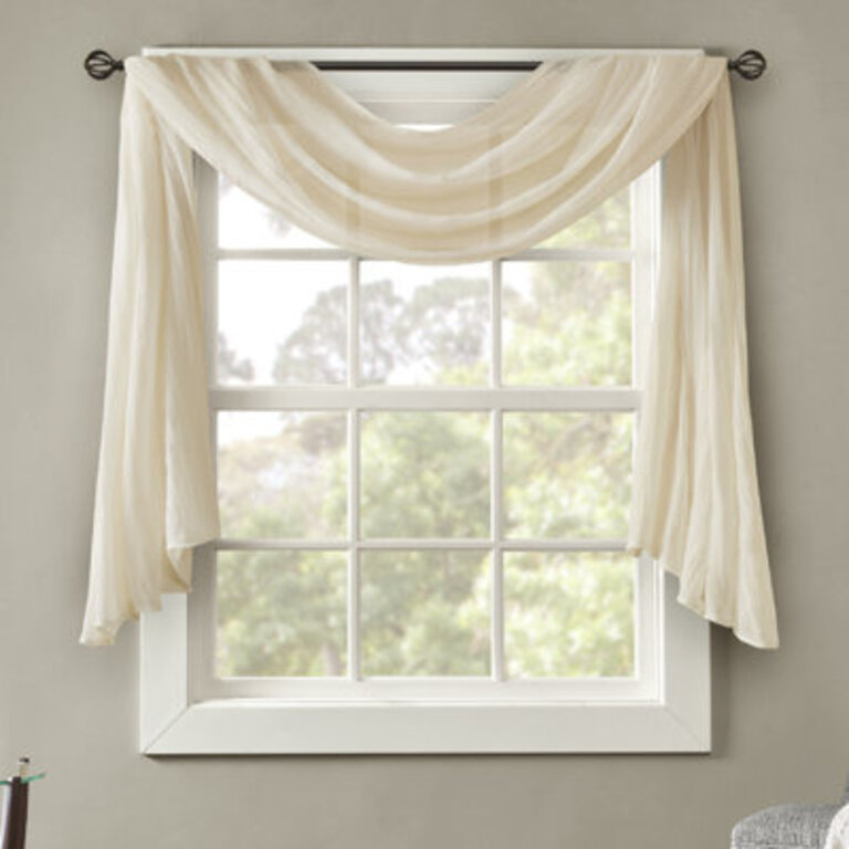 Harper Solid Crushed Single Scarf Sheer