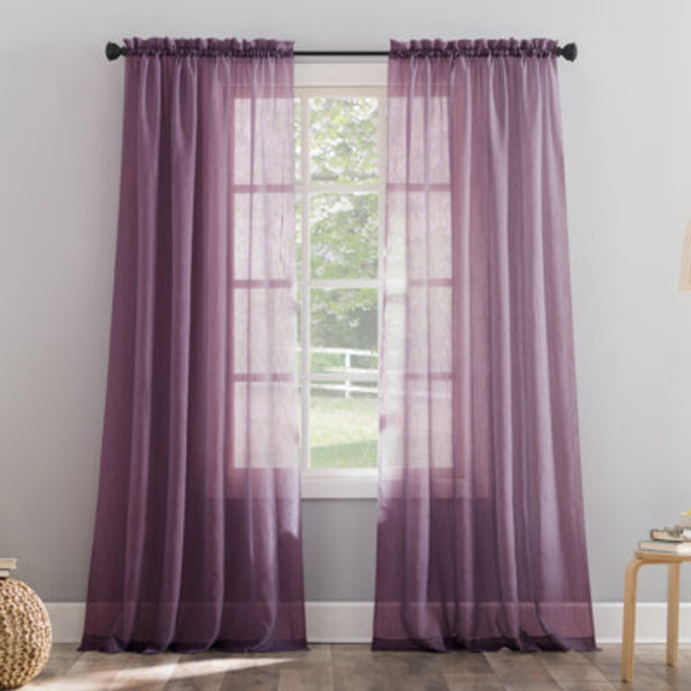 Maxon Crushed Sheer Voile Rod Pocket Curtain Panel