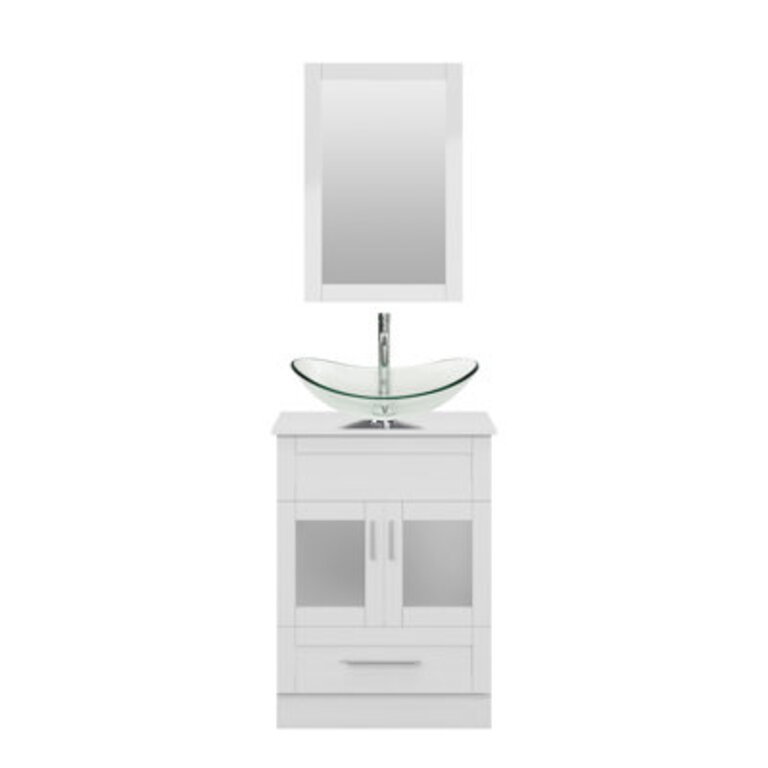 Romford 24 Single Bathroom Vanity with Manufactured Wood Top
