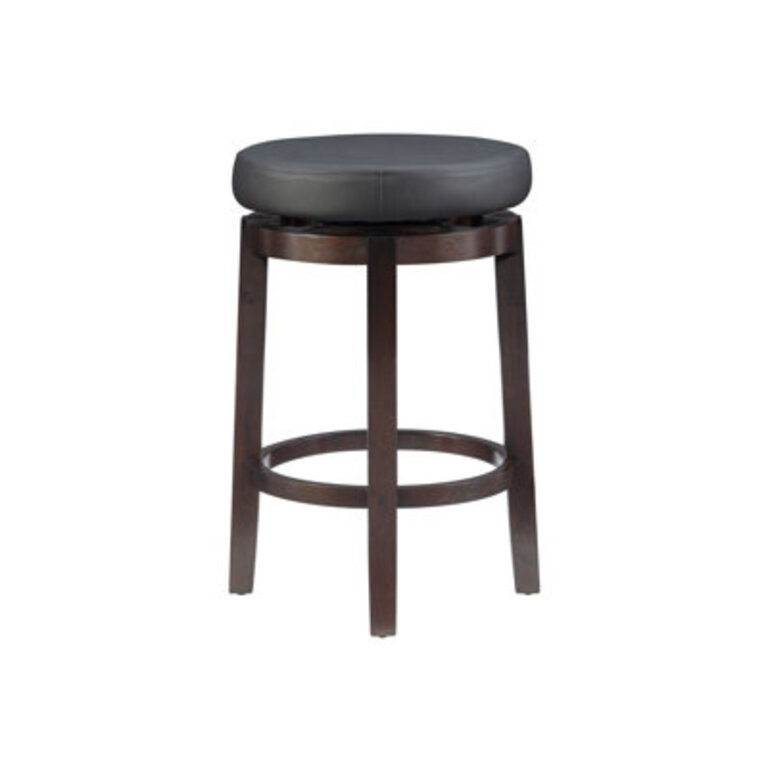 Baylis Swivel Upholstered Stool with Solid Wood Frame