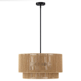Nekoosa 4 - Light 22in Hand-Woven Drum Chandelier