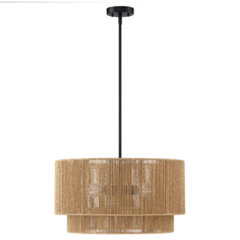 Nekoosa 4 - Light 22in Hand-Woven Drum Chandelier