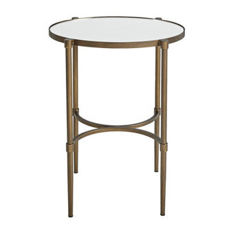 Martha Stewart Lia Mirrored Top Oval Accent Table