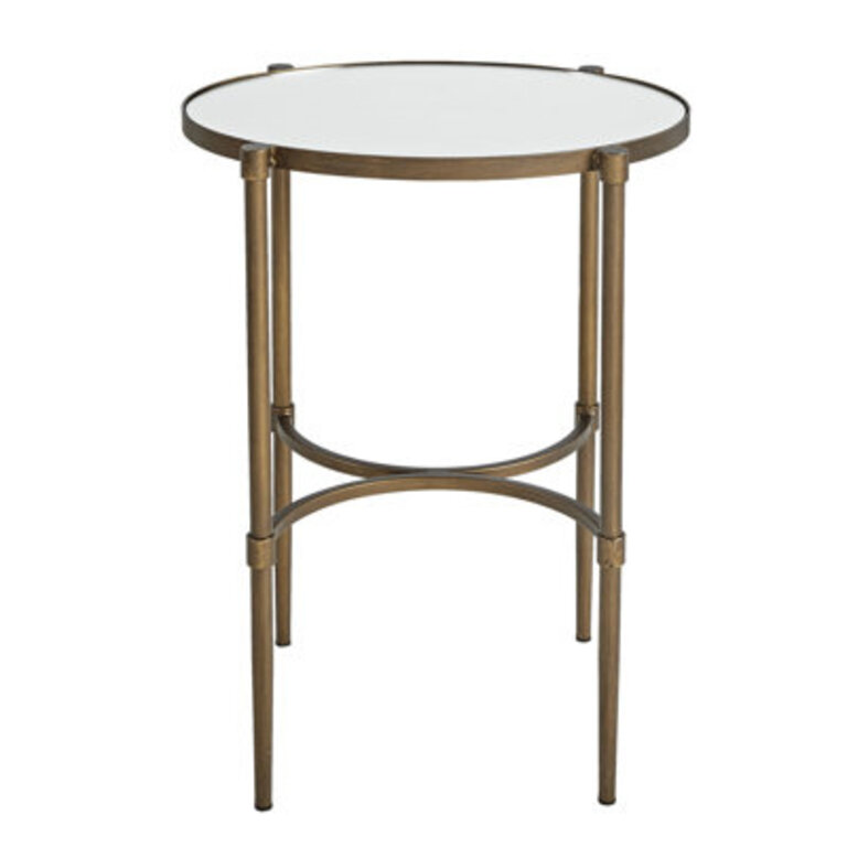 Martha Stewart Lia Mirrored Top Oval Accent Table