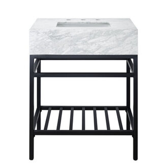 Kliti 26 Single Bathroom Vanity with Carrara Marble Top