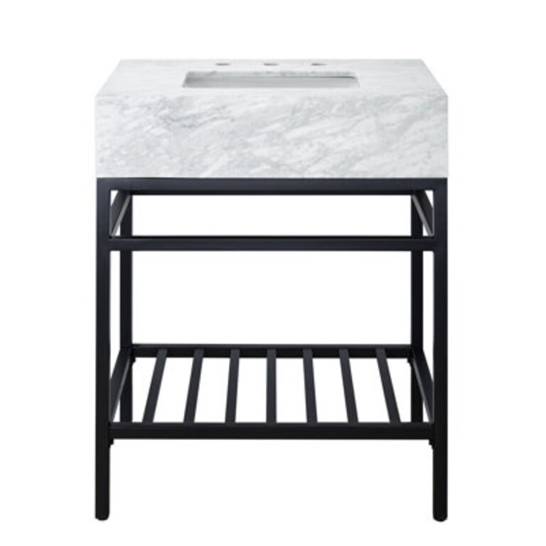 Kliti 26 Single Bathroom Vanity with Carrara Marble Top