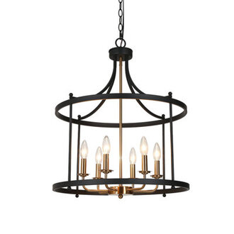 6-Light 215 W Lantern Chandelier