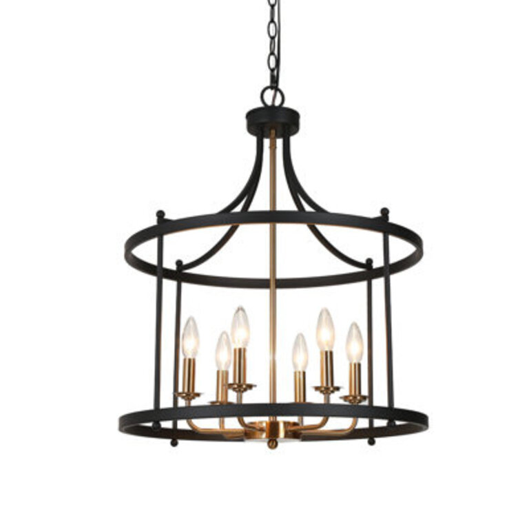 6-Light 215 W Lantern Chandelier