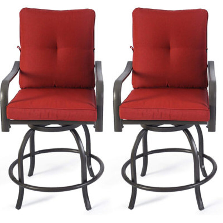 Isabella Isabella High Swivel Bar StoolsChair Set for Home Patio Back Yard Cafes Bistro