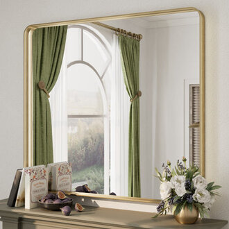 Aevar Tempered Glass and Aluminum Alloy Framed French Cleat Mounted Wall Mirror
