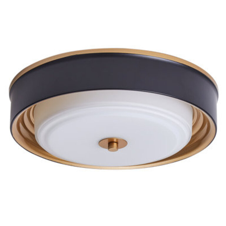 Wilkey Modern Flush Mount Ceiling Light Black and Gold Flush Mount Light Fixture