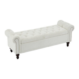 Upholstered Storage Bench With Segmented Storage Compartments