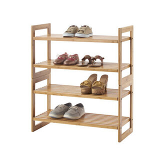Lupe 12-Pair Bamboo Stackable Shoe Rack