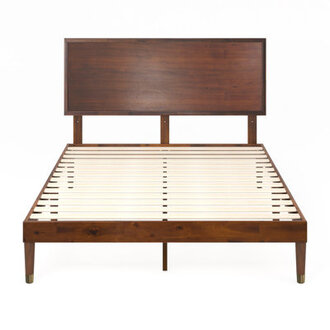 Hermes Contemporary Modern Solid Wood Platform Bed with Adjustable Headboard