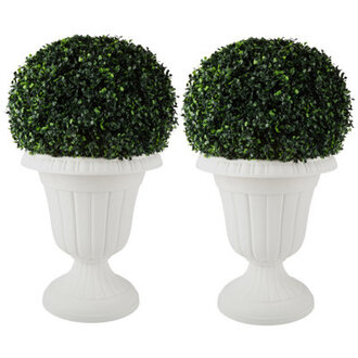 Semirah Outdoor Planter - 16x18-Inch Urn Planters - Plastic Plant Pots for Indoor Outdoor or Front Porch Decor - Flower Pots by Pure Garden