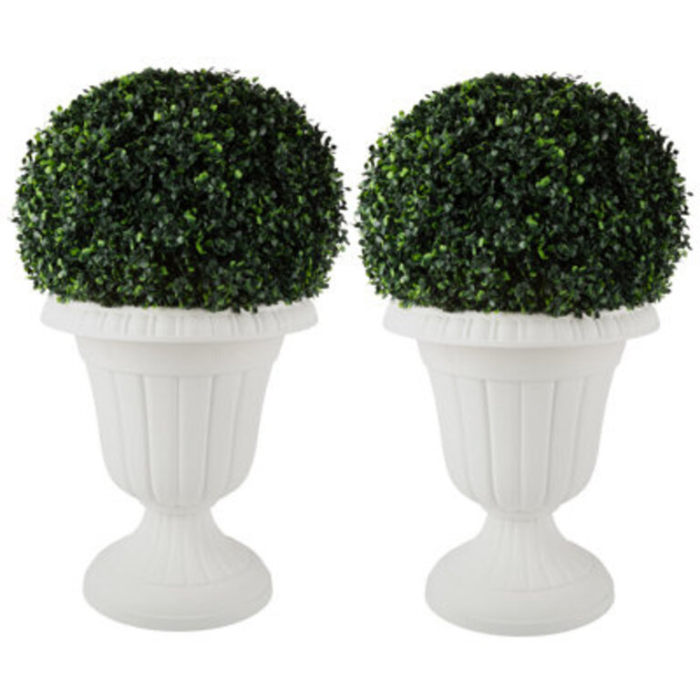 Semirah Outdoor Planter - 16x18-Inch Urn Planters - Plastic Plant Pots for Indoor Outdoor or Front Porch Decor - Flower Pots by Pure Garden