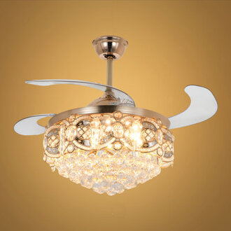 Dreux Crystal Ceiling Fan Indoor with Light Remote Control Modern