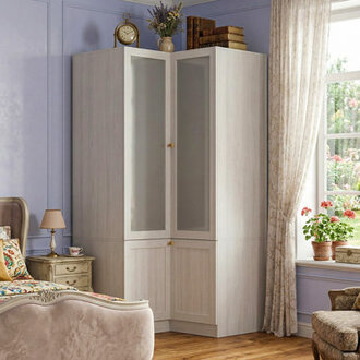 Cheadle L-Shaped 4-Door Corner Armoire