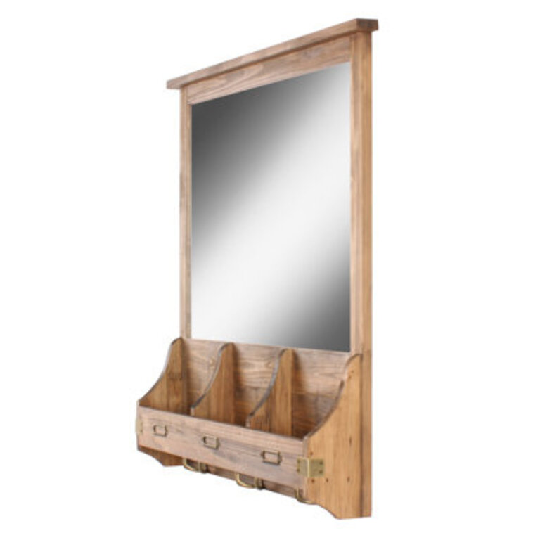 Stallard Solid Wood Wall Organizer with Key Hooks