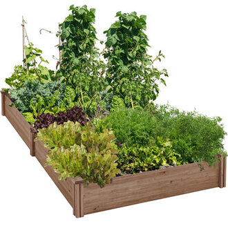 Cisbrough Multi-sized Outdoor Fir Wood Elevated Planter Box for Yard