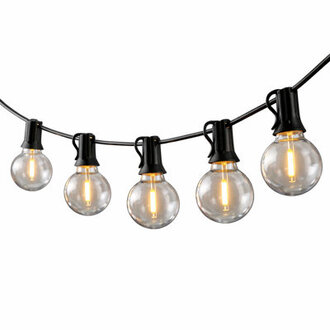 50ft 50-Bulb Outdoor Globe LED String Light Shatterproof Connectable 2200K