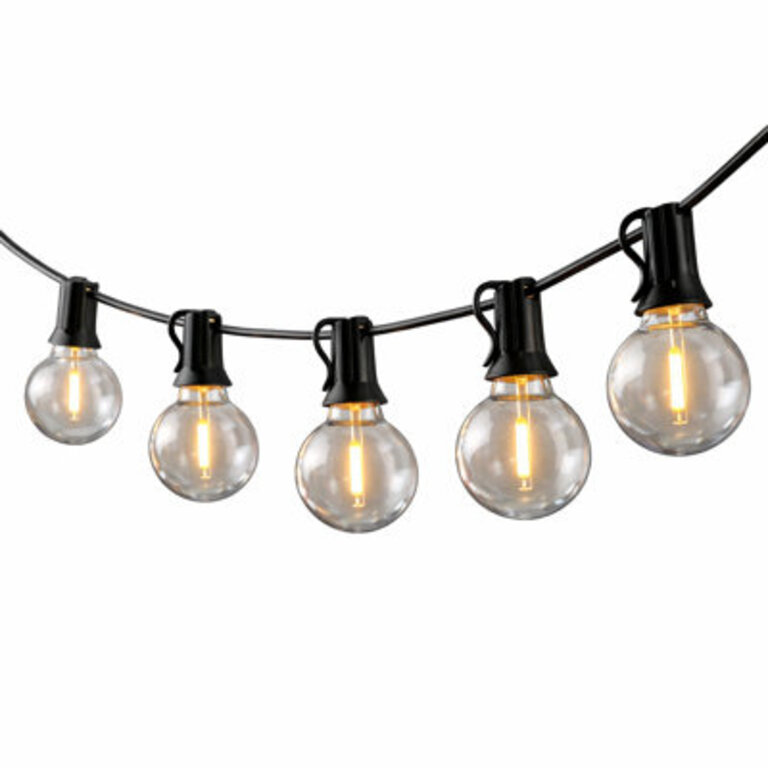 50ft 50-Bulb Outdoor Globe LED String Light Shatterproof Connectable 2200K