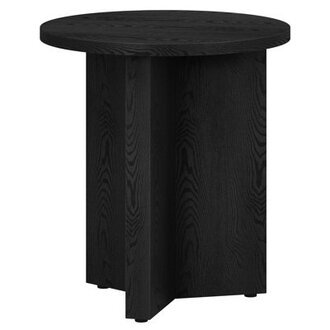 Potbelly Round End Table with Cross Base