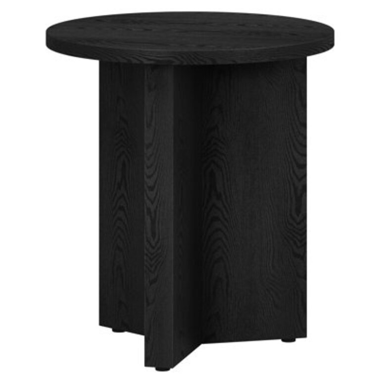 Potbelly Round End Table with Cross Base