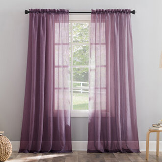 Maxon Crushed Sheer Voile Rod Pocket Curtain Panel