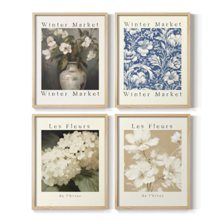 Vintage Floral Print XXIX  Framed Print - Set of 4