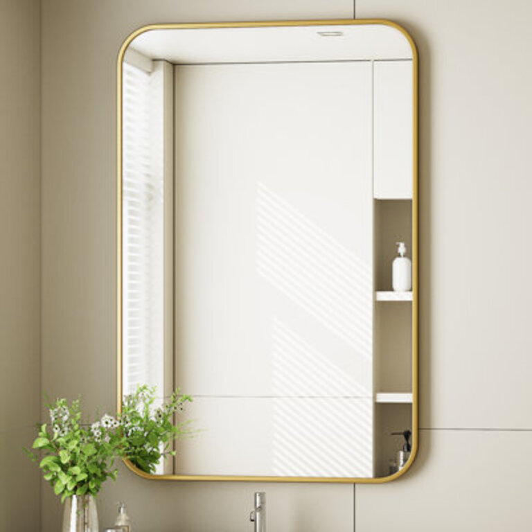Aluminum Framed Rectangle Wall Mounted Bathroom  Vanity Mirror
