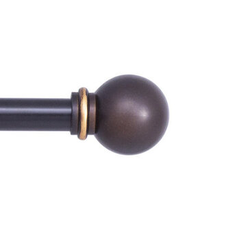 Camptown Wayfair Basics Ball End Single Curtain Rod 28-48 or 48-86 Adjustable Length 58 Dia Steel