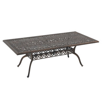 Silvestras Rectangular Metal Outdoor Dining Table With Umbrella Hole  864 in W 414 in D