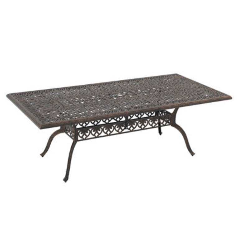 Silvestras Rectangular Metal Outdoor Dining Table With Umbrella Hole  864 in W 414 in D