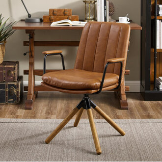 Jadd Swivel Faux Leather Home Office Task Desk Chair